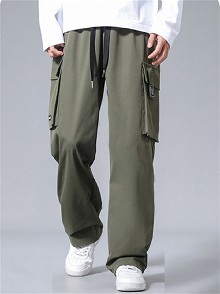 Men's Winter Warm Loose Fit Cargo Pants with Flap Pockets