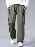 Men's Winter Warm Loose Fit Cargo Pants with Flap Pockets