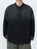 Men's Chinese Style Gradient Stand Collar Long Sleeve TangSuit Jackets