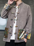 Men'sAutumn Chinese Style Trendy Patchwork Tang Suit Jackets