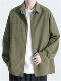 Men's Cool Solid Color Casual Drape Long Sleeve Shirts