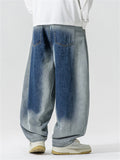 Men's Trendy Hiphop Style Distressed Gradient Wide Leg Jeans