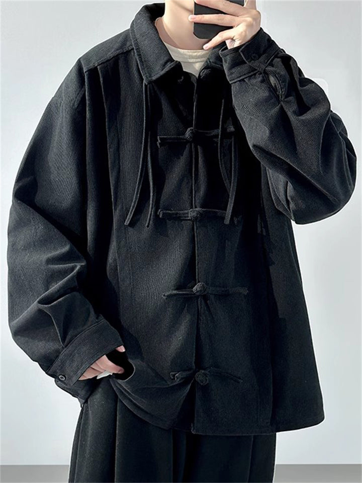 Men's Solid Color Long Sleeve Lapel Tang Suit Jacket