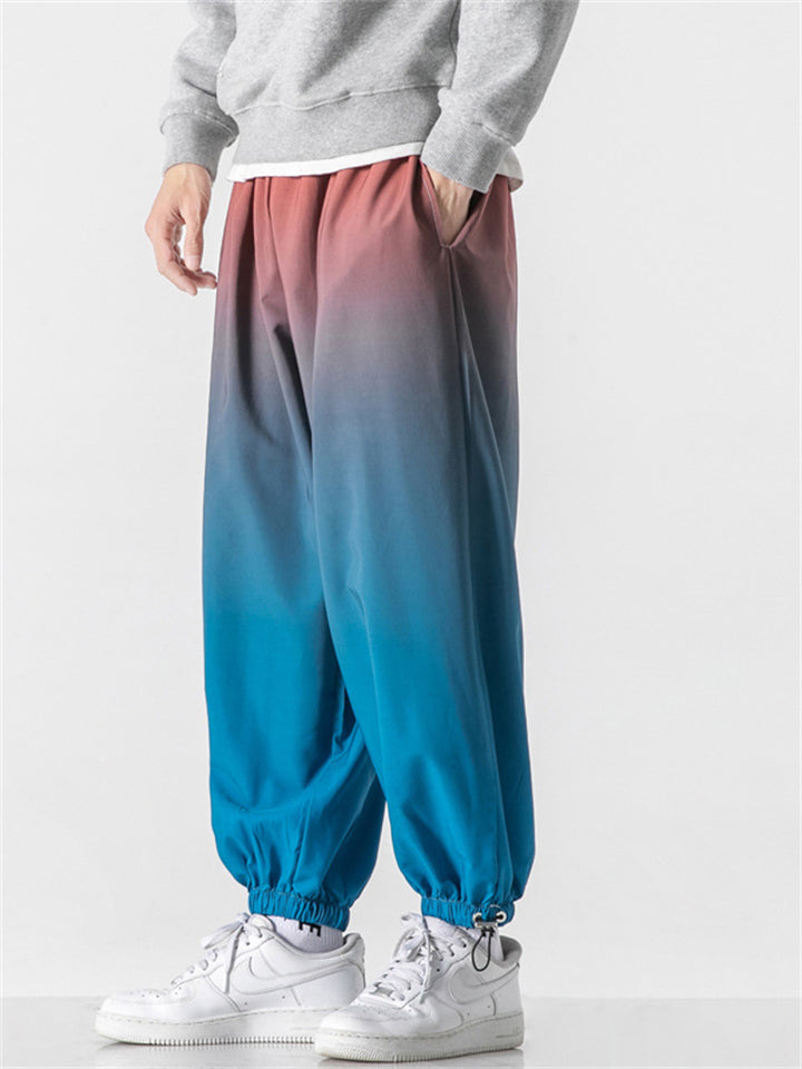 Summer Men's Gradient Elastic Ankle Style Pants