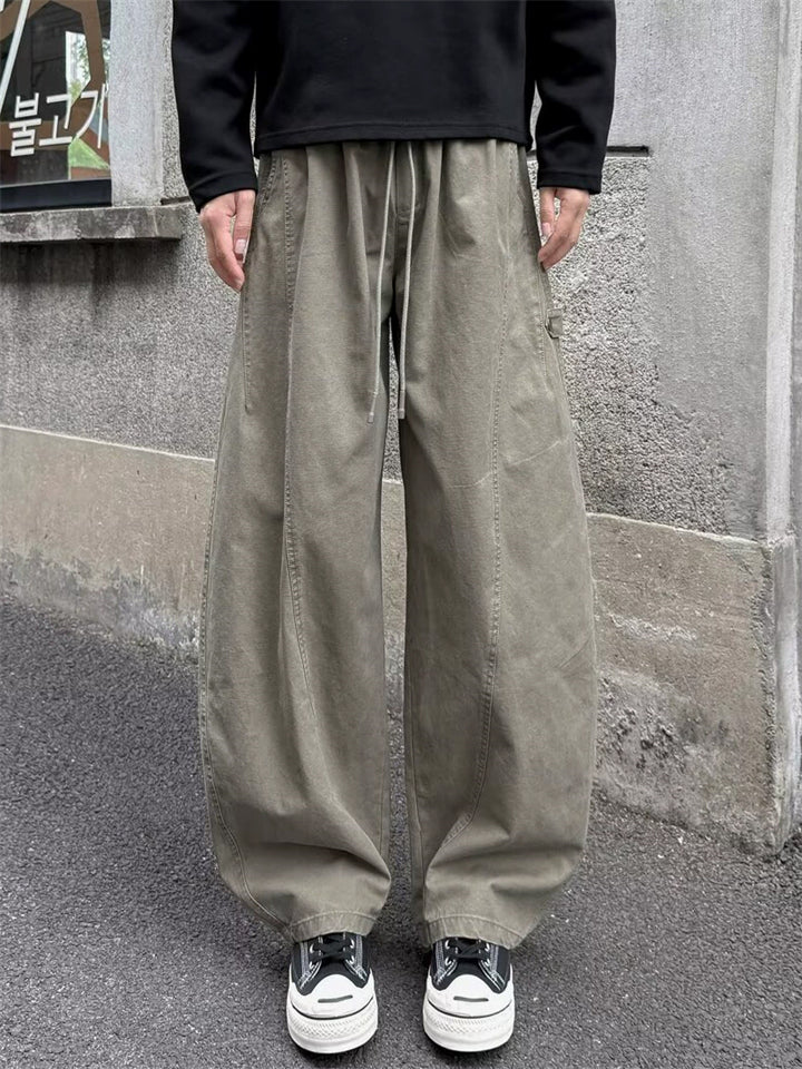 Men's Simple Drape Wide-leg Cargo Pants Casual Loose Fit