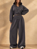 Women Oversized Hoodie and Wide Leg Pants Two Piece Lounge Set