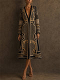 Womens Stylish Gold Beaded Long Sleeve V Neck Outerwear