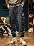 Men's Casual Streetwear Thickened Cargo Jogger Pants Regular Fit