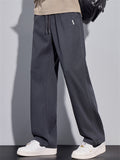 ‌Men's Autumn Winter Mid Waist Drape Straight Leg Loose Fit Casual Pants‌