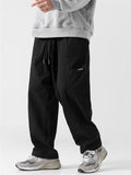 Men's Japanese Style Streetwear Loose Fit Straight Leg Cargo Pants with Pockets