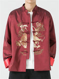 Men's Chinese Loong Embroidery Frog Button Tang Suit Jacket