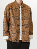 Men's Chinese Style Brocade Jacket with Embroidered Patterns and Frog Buttons