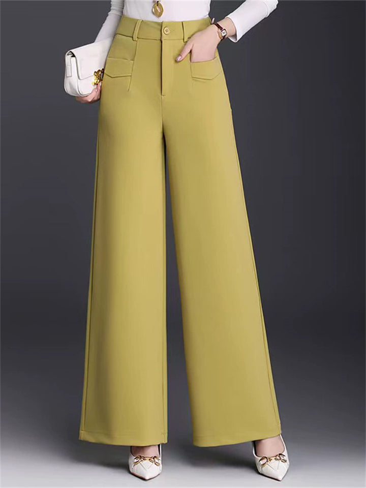 Women's Trendy High Waisted Wide Leg Dress Pants with Pockets