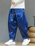 Men's Chinese Style Trendy Loong Print Wide-leg Bloomers Pants