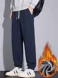 Men's Casual Drawstring Anti-Wrinkle Twill Knit Jogger Pants