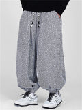 ‌Men's Streetwear‌ Elastic Waist Loose Fit Drawstring Bloomer Pants