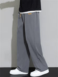 Men's Autumn Loose Fit Drape Drawstring Casual Pants with Pockets