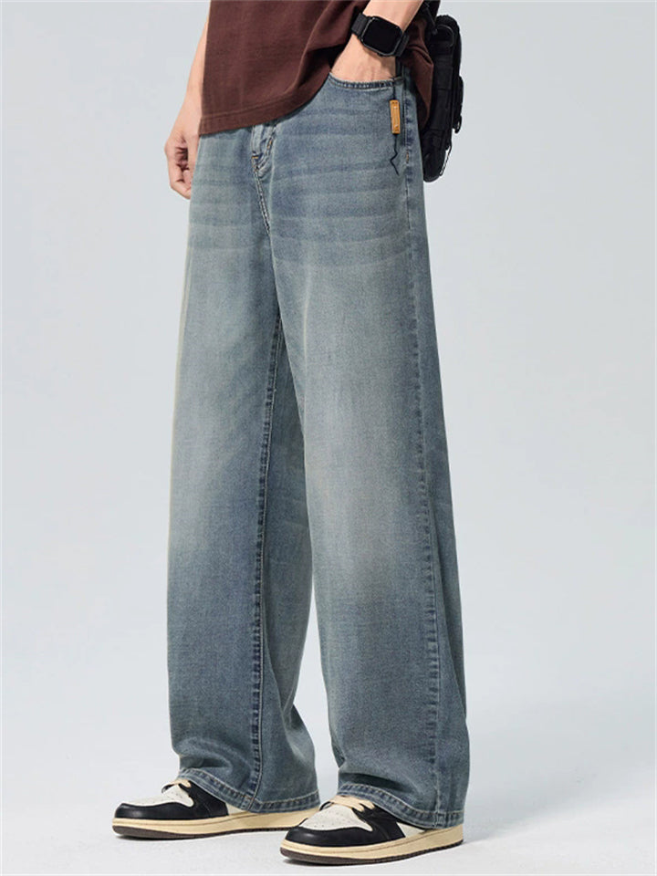 Men's Summer High Street Comfy Straight Wide Leg Denim Pants