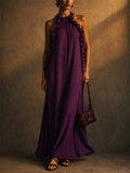 Women's Elegant Ruffled Halter Maxi Dress