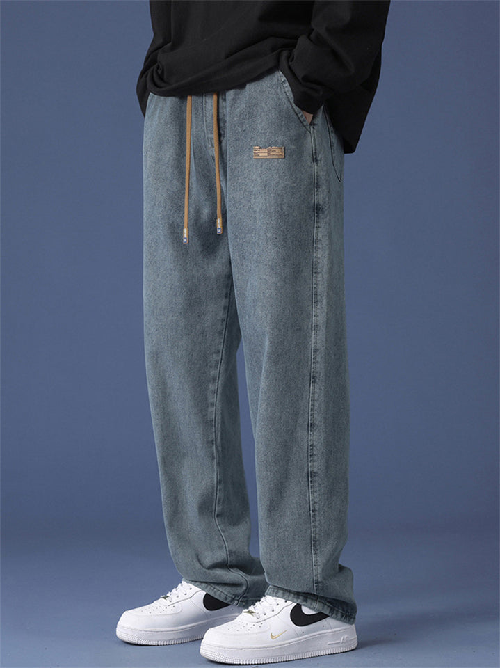 Men's Autumn High Street Loose Fit Straight Leg Casual Jeans