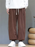 Men's Comfortable Corduroy Drawstring Loose-Fit Harem Jogger Pants
