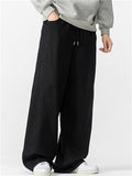 Retro Men's Comfy Japanese Style Elastic Waist Drawstring Loose Pants