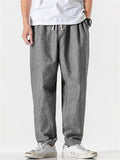 Casual Men's Linen Drawstring Straight Pants