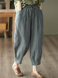 Women's Summer Casual Drawstring Harem Cropped Pants
