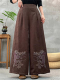 Women's Elegant Vintage Simple Jacquard High Rise Wide Leg Pants