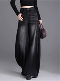 Women's Vintage High Waist Chic Baggy Wide Leg Denim Scimitar Pants