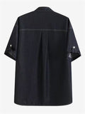 Men's 2Pcs Summer Retro Simple Print Lapel Short Sleeve Outfits