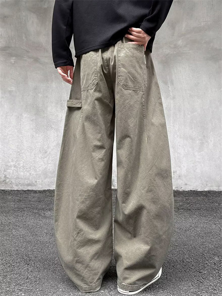Men's Simple Drape Wide-leg Cargo Pants Casual Loose Fit
