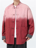 Men's Chinese Style Gradient Stand Collar Long Sleeve TangSuit Jackets