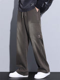 Men's Spring Autumn Mid Waist Loose Straight Casual Pants