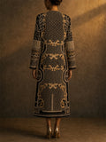 Womens Stylish Gold Beaded Long Sleeve V Neck Outerwear