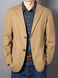 Men's Autumn Casual Solid Color Cotton Single Breasted Suit Jackets