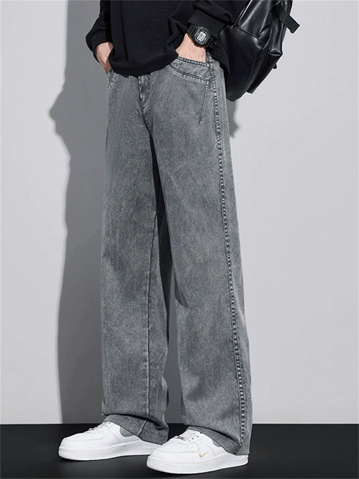Men's Retro Streetwear Loose Straight Leg Denim Pants