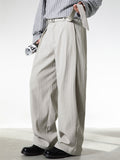 ‌Men's Casual Loose Fit Old Money Style Textured Straight Leg Pants