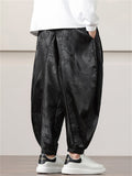 Male Loong Graphic Ankle-tied Ice Silk Lantern Pants