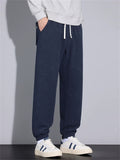 Men's Casual Drawstring Anti-Wrinkle Twill Knit Jogger Pants