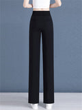 Women's Summer Comfy Elastic High Waist Drape Wide Leg Pants