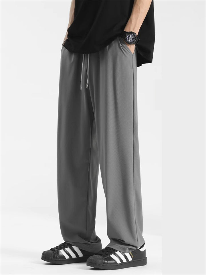 Men's Summer Cool Solid Color Quick-dry Drape Straight Pants