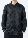 Men's Autumn Vintage Jacquard Stand Collar Long Sleeve Shirts