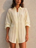 Women Breathable Button Down Long Sleeve Oversized Shirt