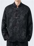 Chinese Style Cotton Blend Spring Autumn‌ Paisley Jacquard Jacket for Men