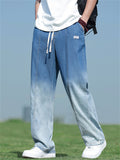 Men's Summer Cool Blue Gradient Straight Jeans