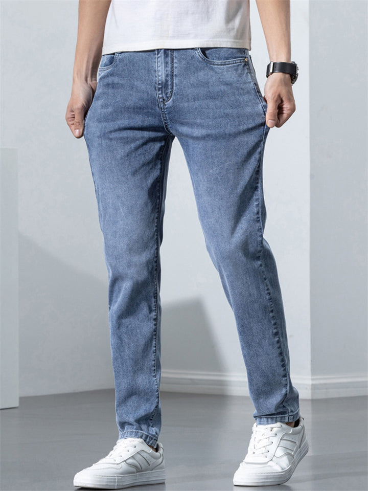 Korean Style Stretch Modern Slim Fit Men's Jeans