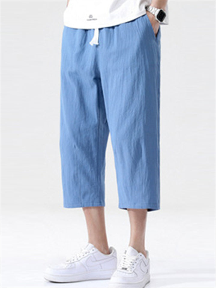 Cotton Linen Fashion Simple Straight Leg Men's Pants