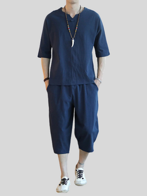 Men's Casual Linen Short Sets