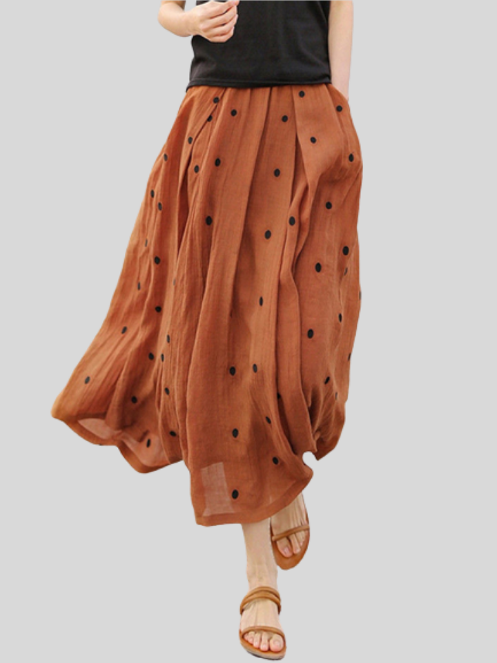 Polka Dot Vacation Style Long Women's Skirts